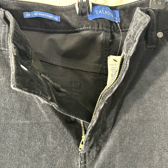 Talbots Flawless 5 Pocket Hi Waist Black Corduroy Straight Leg Pants - Picture 11 of 12